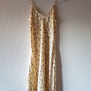 Long Yellow Floral Print Peignoir, New